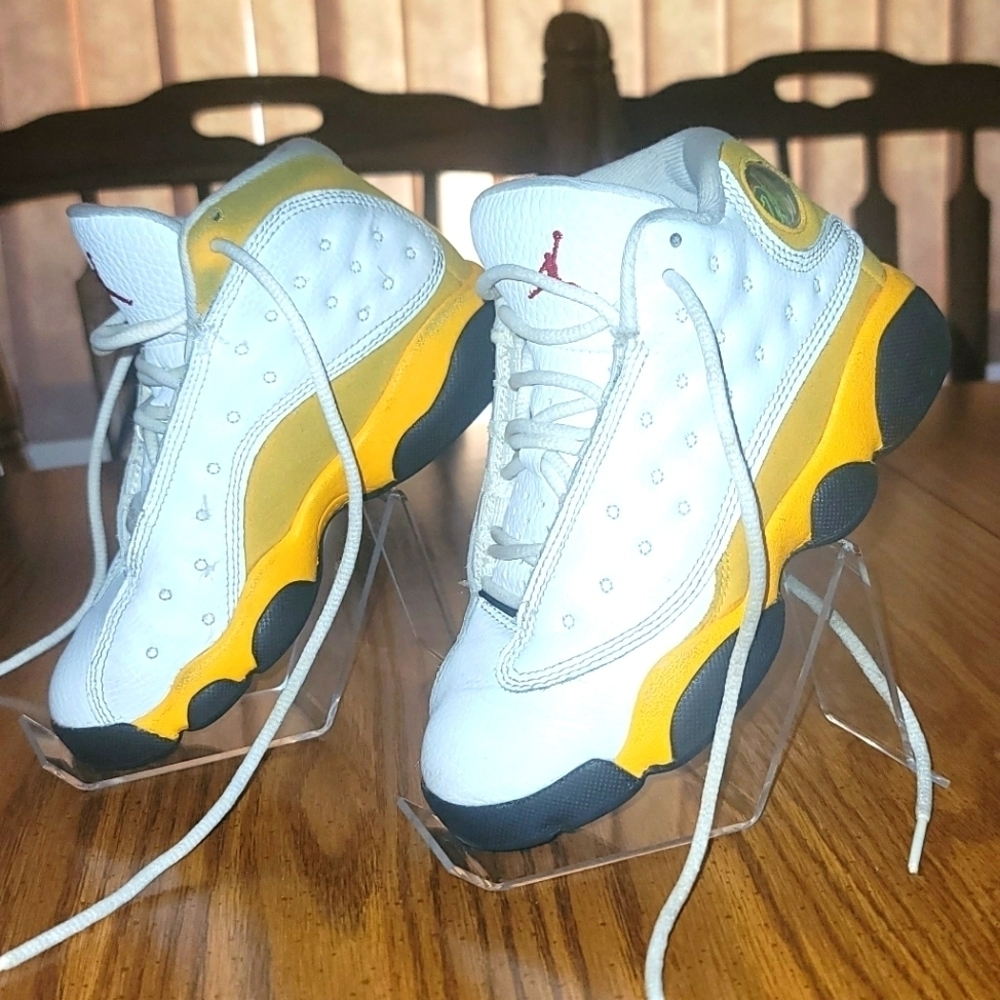 Size 12c Air Jordan 13 Del Sol sneakers .